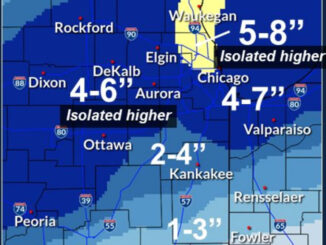 Snowfall Totals Map January 1, 2022 (SOURCE: National Weather Service Chicago).