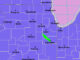 Winter Weather Advisory update Saturday, January 8, 2022; green area south of Joliet is Flood Warning. (SOURCE: NWS Chicago)