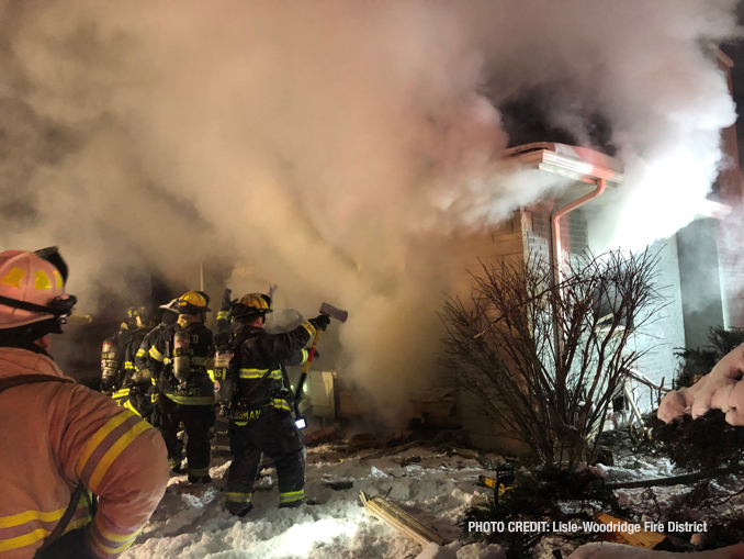 House fire on Radcliff Road near Summit Drive in unincorporated Naperville (PHOTO CREDIT: Lisle-Woodridge Fire District)