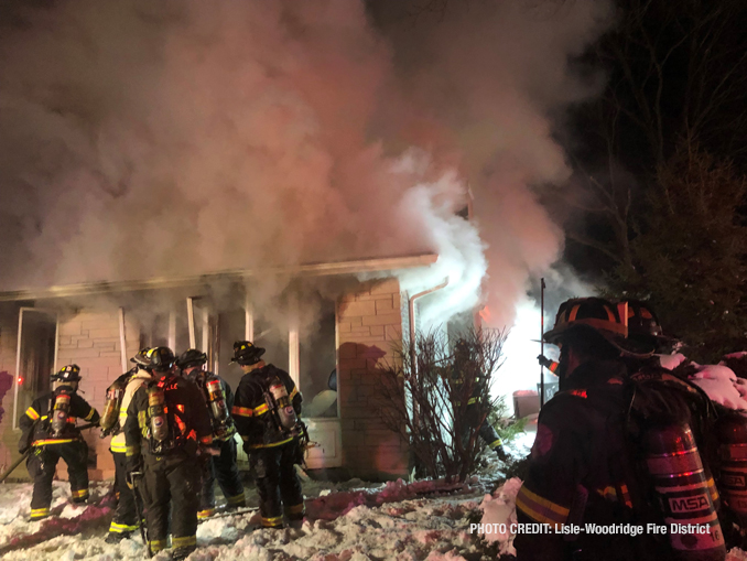 House fire on Radcliff Road near Summit Drive in unincorporated Naperville (PHOTO CREDIT: Lisle-Woodridge Fire District)