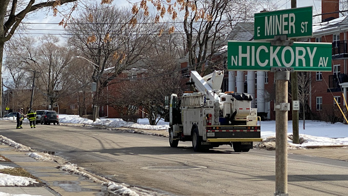 Comed on the scene in the block of 800 East Miner Street in Arlington Heights