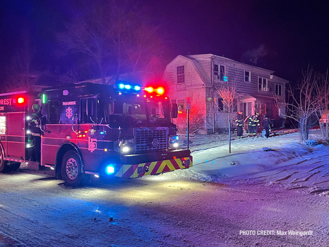 Man dies when a small fire was detected in a house that may have been remodeled with apartments on Noble Avenue in Lake Forest (PHOTO CREDIT: Max Weingardt)