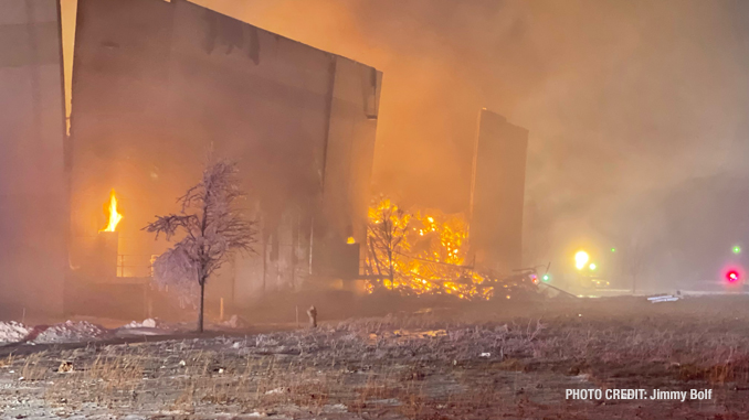 Fire scene at records warehouse in Bartlett, Illinois (PHOTO CREDIT: Jimmy Bolf)
