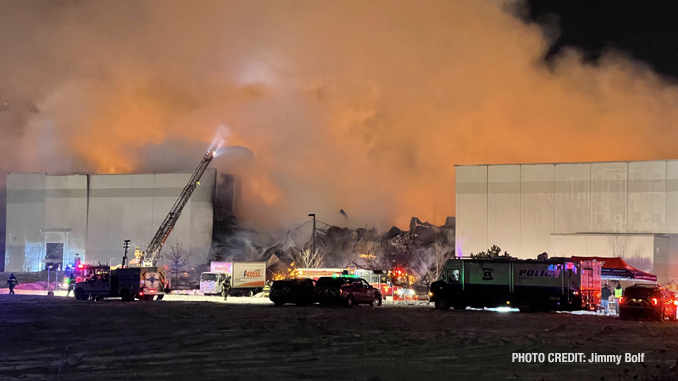 Fire scene at records warehouse in Bartlett, Illinois (PHOTO CREDIT: Jimmy Bolf)