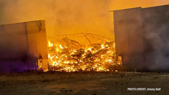 Fire scene at records warehouse in Bartlett, Illinois (PHOTO CREDIT: Jimmy Bolf)