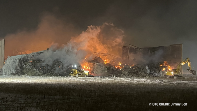 Scene from Friday night, February 4, 2022 while flames were still showing (PHOTO CREDIT: Jimmy Bolf)