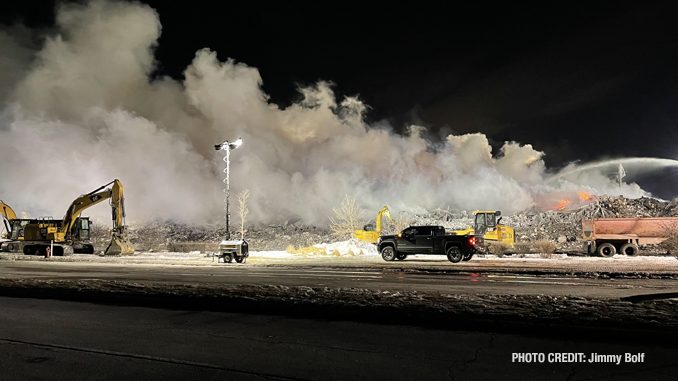 Fire scene on Day 3 at Bartlett warehouse fire Saturday night, February 5, 2022 (PHOTO CREDIT: Jimmy Bolf)