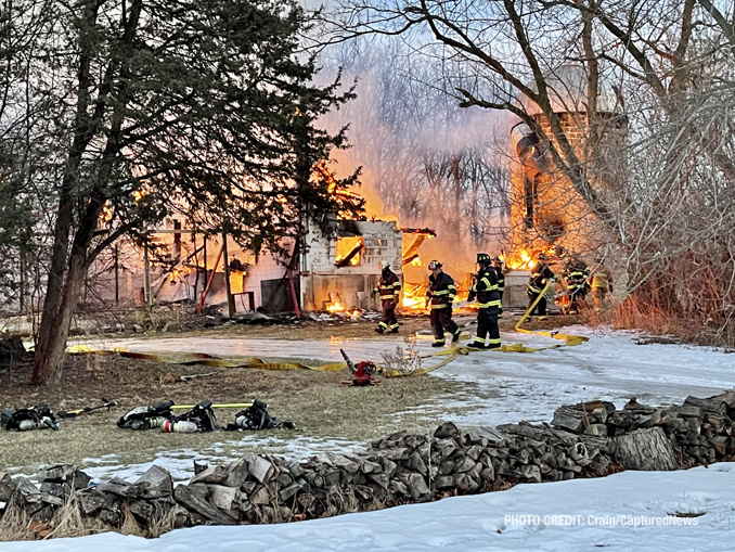 Barn destroyed by fire on Petite Lake Road east of Fairfield Road in Lake Villa (PHOTO CREDIT: Craig/CapturedNews)