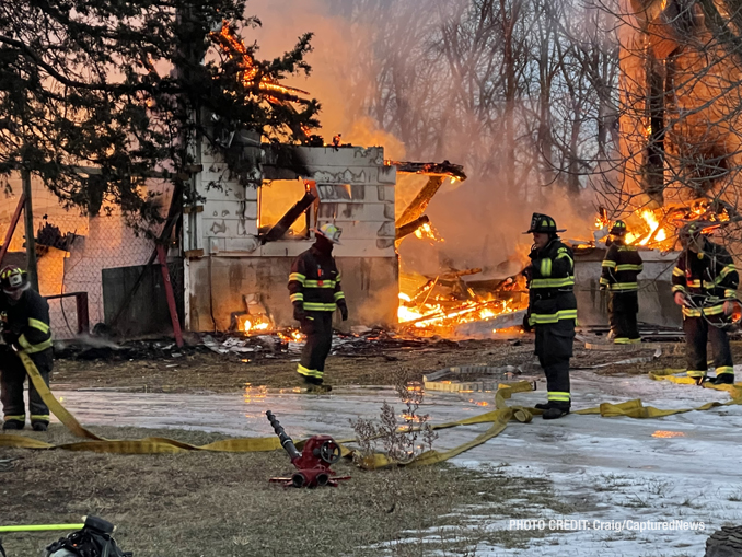 Barn destroyed by fire on Petite Lake Road east of Fairfield Road in Lake Villa (PHOTO CREDIT: Craig/CapturedNews)