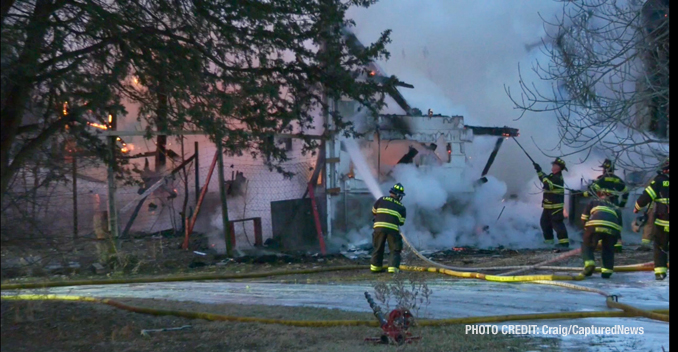 Barn destroyed by fire on Petite Lake Road east of Fairfield Road in Lake Villa (PHOTO CREDIT: Craig/CapturedNews)