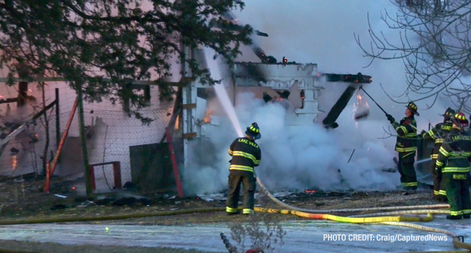 Barn destroyed by fire on Petite Lake Road east of Fairfield Road in Lake Villa (PHOTO CREDIT: Craig/CapturedNews)