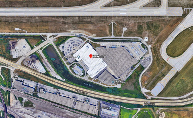 International Mail Facility at O'Hare International Airport -- Chicago International Service Center (ISC) Chicago South Building USPS (Imagery ©2022 Google, Imagery ©2022 CNES / Airbus, Maxar Technologies, Sanborn, U.S. Geological Survey, USDA Farm Service Agency, Map data ©2022)