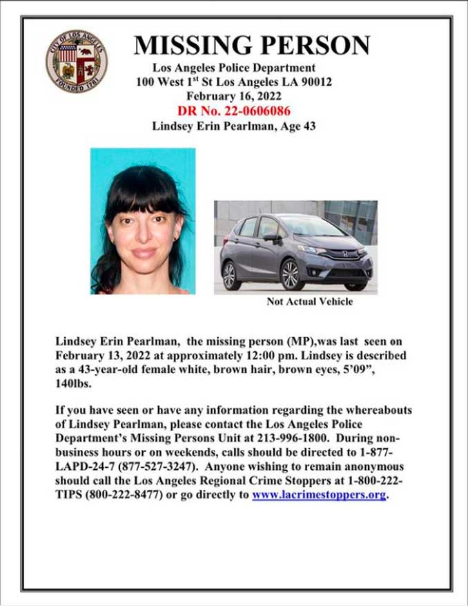 Missing Person Bulletin, LAPD