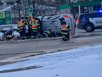 Rollover crash at Euclid Avenue and Wolf Road in Mount Prospect (PHOTO CREDIT: Ryan Alsceneuh)