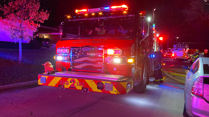 Fire scene at a house in the 1000 block of North Mitchell Avenue in Arlington Heights