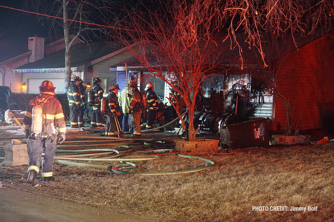 House fire destroys home on 3rd Avenue north of Klasen Road in Cary, Illinois (PHOTO SOURCE: Jimmy Bolf)