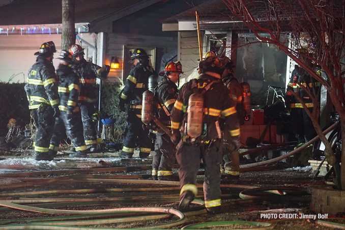 Photo shows the proximity of an adjacent home that was saved by Cary firefighters while a fully-involved fire burned next-door (PHOTO CREDIT: Jimmy Bolf)