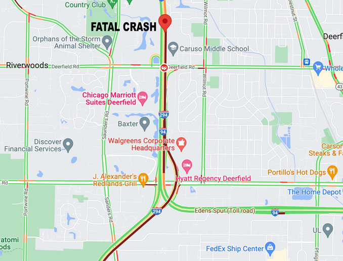 Crash Map I-94 WEST Mile Marker 24 Wednesday, March 31, 2022 (Map Data ©2022 Google)