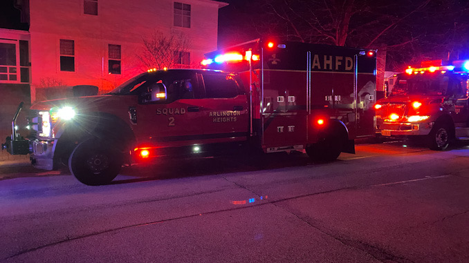 Fire scene at a house in the 1000 block of North Mitchell Avenue in Arlington Heights