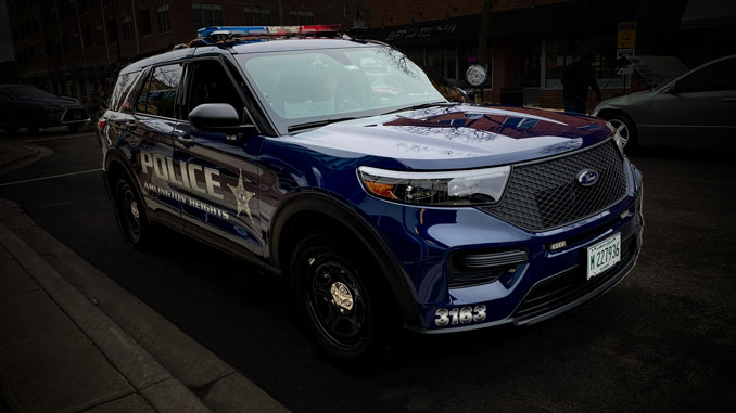 Arlington Heights Police SUV in downtown Arlington Heights
