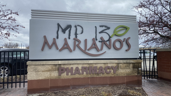 MP 13 Graffiti at Mariano's in Arlington Heights