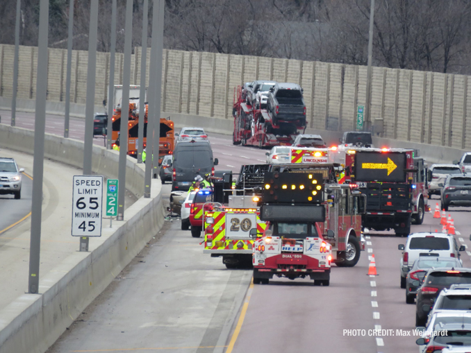 Fatal crash scene I-94 WEST on March 31, 2022 (PHOTO CREDIT: Max Weingardt)