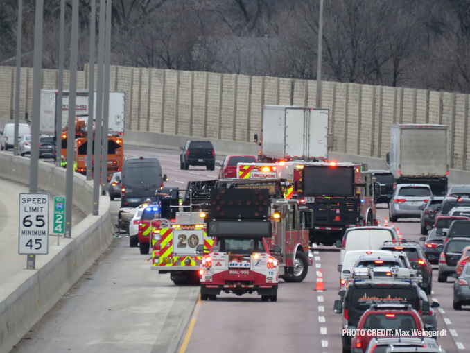 Fatal crash scene I-94 WEST on March 31, 2022 (PHOTO CREDIT: Max Weingardt)