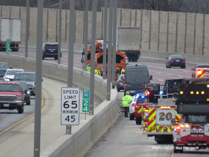 Fatal crash scene I-94 WEST on March 31, 2022 (PHOTO CREDIT: Max Weingardt)