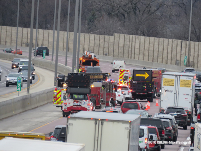 Fatal crash scene I-94 WEST on March 31, 2022 (PHOTO CREDIT: Max Weingardt)