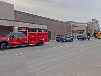 Police and paramedics from Arlington Heights at VisionWorks after fight over mask wearing occurred