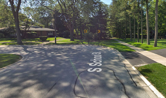 School Street and Berkshire Lane Mount Prospect (Image capture September 2018 ©2022 Google)