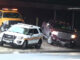 Illinois State Police and Illinois Tollway retrieving bus door under I-90 overpass just east of Busse Road