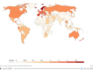 COVID-19 WORLD MAP April 12, 2022: Daily new confirmed COVID-19 deaths per million