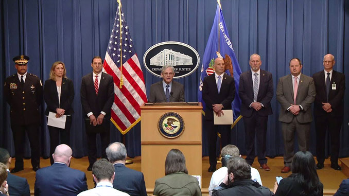 Justice Department on Friday, April 1, 2022 announces superseding indictment charging 12 in gun-running conspiracy to supply firearms to gang members in Chicago (SOURCE: Department of Justice)