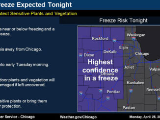 NWS Chicago highest confidence for freeze in northeast Illinois (NWS Chicago)