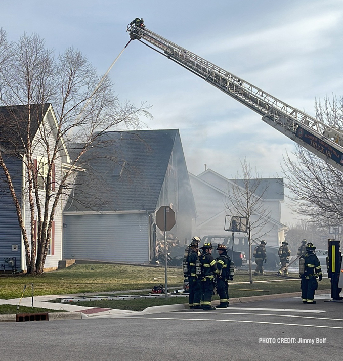 House fire scene on Boxwood Drive in Crystal Lake Sunday evening, April 10, 2022 (PHOTO CREDIT: Jimmy Bolf)