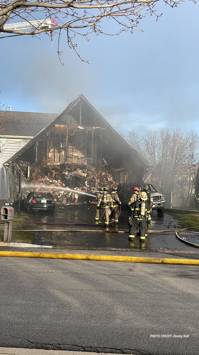 House fire scene on Boxwood Drive in Crystal Lake Sunday evening, April 10, 2022 (PHOTO CREDIT: Jimmy Bolf)
