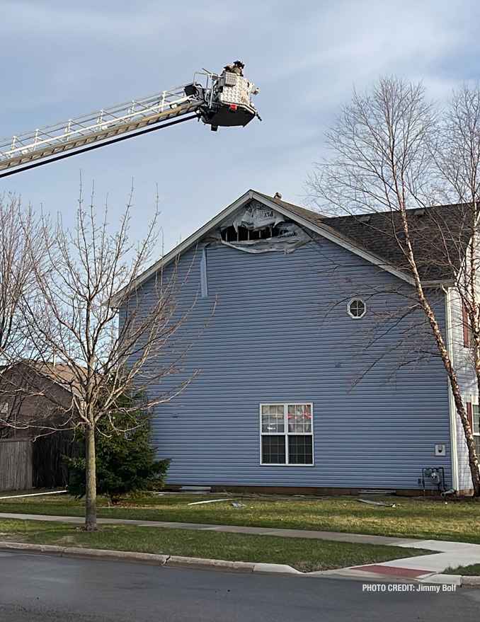 House fire scene on Boxwood Drive in Crystal Lake Sunday evening, April 10, 2022 (PHOTO CREDIT: Jimmy Bolf).