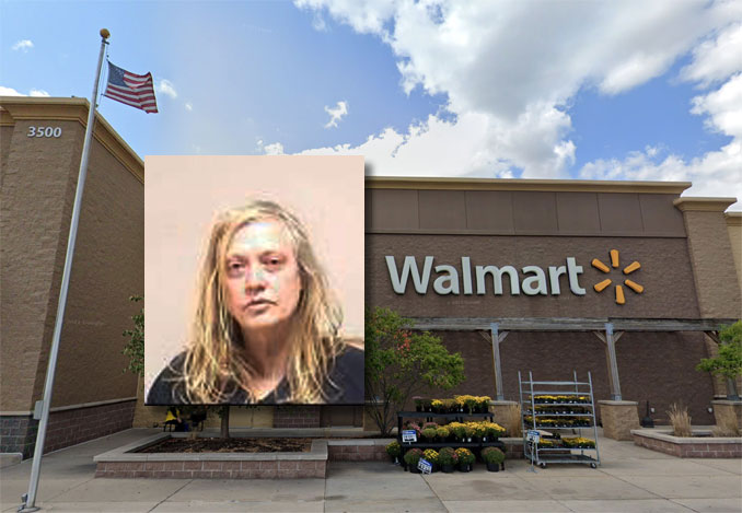 Karen Kline of Arlington Heights arrested at Walmart in Somers, Wisconsin (SOURCE: Kenosha County Sheriff's Office/Image capture of Somers Walmart September 2021 ©2022 Google)