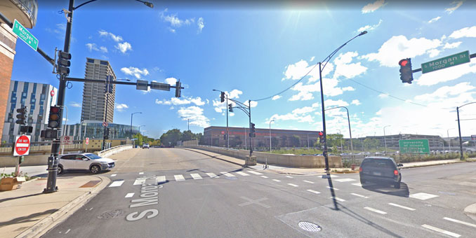 Morgan Street and Tilden Street near I-290 in Chicago (Image capture September 2021 ©2022)