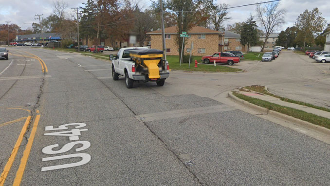 Route 45 and Walnut Street in Mundelein (Image captured November 2019 ©2022 Google)