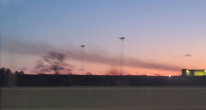 A smoke header from three adjacent detached garage fires in Des Plaines about 2.5 miles north of O'Hare International Airport about 5:42 a.m. Sunday, April 17, 2022