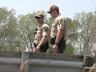 Illinois State Police troopers working in the northbound lanes of Route 53.