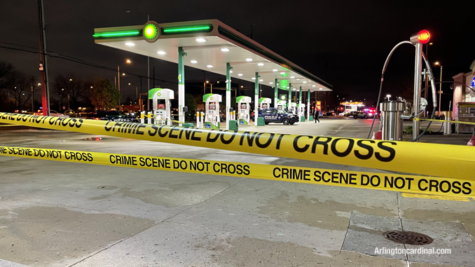 Stabbing at BP gas station Arlington Heights.