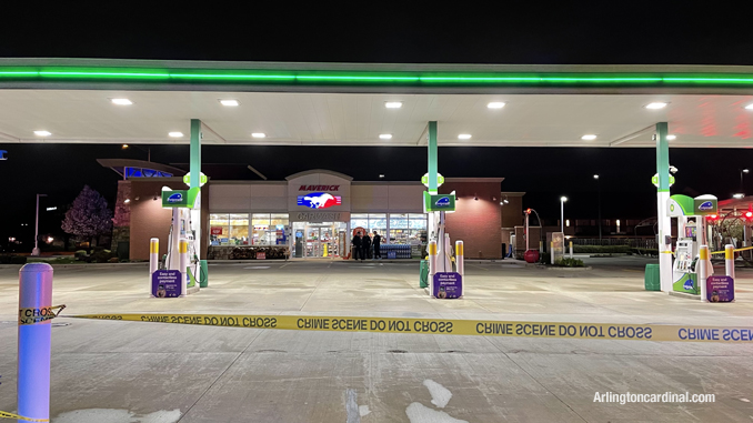 Stabbing at BP gas station Arlington Heights.