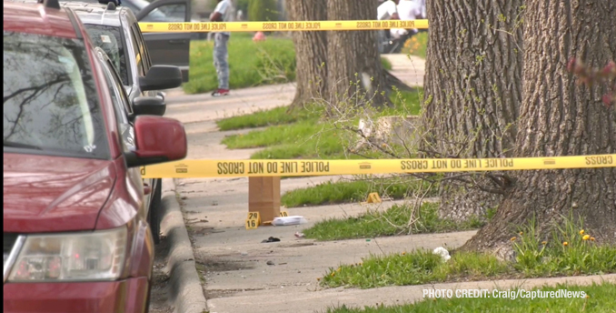 North Chicago Police Department investigating the scene  where two gunshot victims were located near Hervey Avenue and 15th Street in North Chicago (PHOTO CREDIT: Craig/CapturedNews)