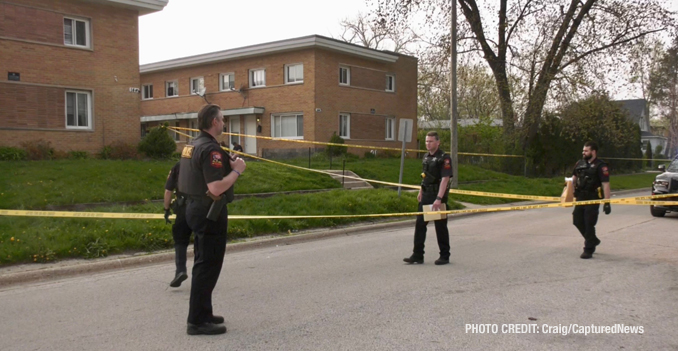 North Chicago Police Department investigating the scene  where two gunshot victims were located near Hervey Avenue and 15th Street in North Chicago (PHOTO CREDIT: Craig/CapturedNews)