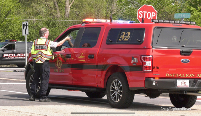 Crash scene at Rand Road and Clover Hill Lane in Lake Zurich (PHOTO CREDIT: Craig/Captured New)