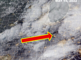 Total Lunar Eclipse Cloud Cover May 15, 2022 (SOURCE: NOAA GOES-East - Sector view: Great Lakes - GeoColor)