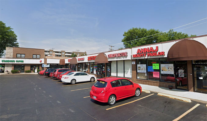 Strip mall including 4356 Touhy Avenue, Lincoln  (Image capture 2018 ©2022 Google).